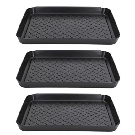Mothinessto Shoes Tray, Plastic Space Saving 3 Interlocking Design Boot Mat Wide Application Stable Shoe Tray Floor Protection Mats for Home Entr