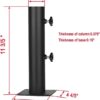 VANROUG Heavy Duty Steel Square Parasol Stand Base w/Adjustable Knob Umbrella Stand,Parasol Stand Base for Decks,Docks,Picnic Tables