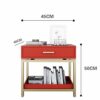 CZDYUF Bedside Table - Out of Wood in Red, Table with Drawers