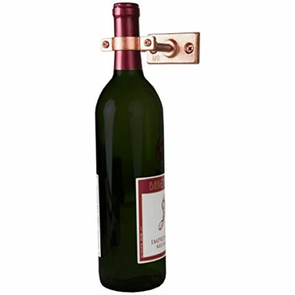 Lily's Home Bar Wall Mount Single Wine Bottle Display Holder, Industrial Design with Mounting Hardware, Works with Wine or Liquor Bottles, Copper