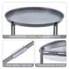 KINGRACK Sofa Side Snack Table,Coffee Round Table with Basket,Metal End Table,Nightstand with fabric Storage Basket and Detachable Tray Top,Scand