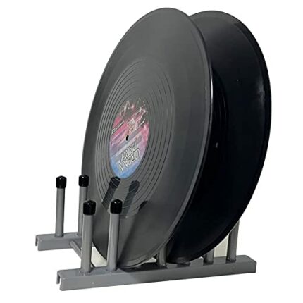 Vinyl Record Display Stand Drying Rack, Vinyl Record Storage 6-Album Display Holder Fits 12" or 7" 10" Record Album Lp’s, With soft silicone top