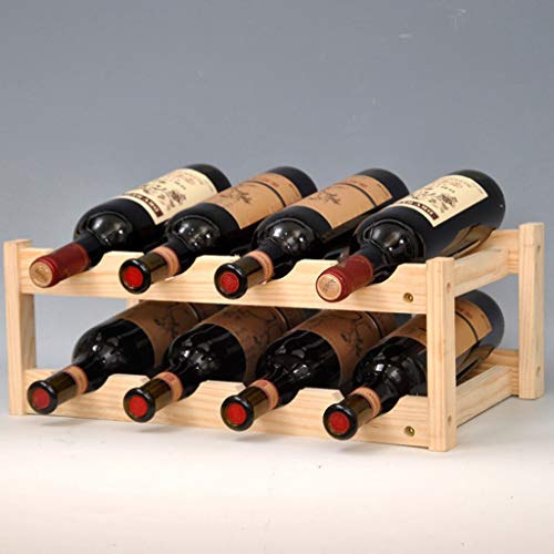 Yalych Countertop Shape Bamboo Wood Wine Rack - Wooden Countertop Cabinet Wine Holder Storage Stand Cellar, Table Top Wine Bottle Storage Slots f