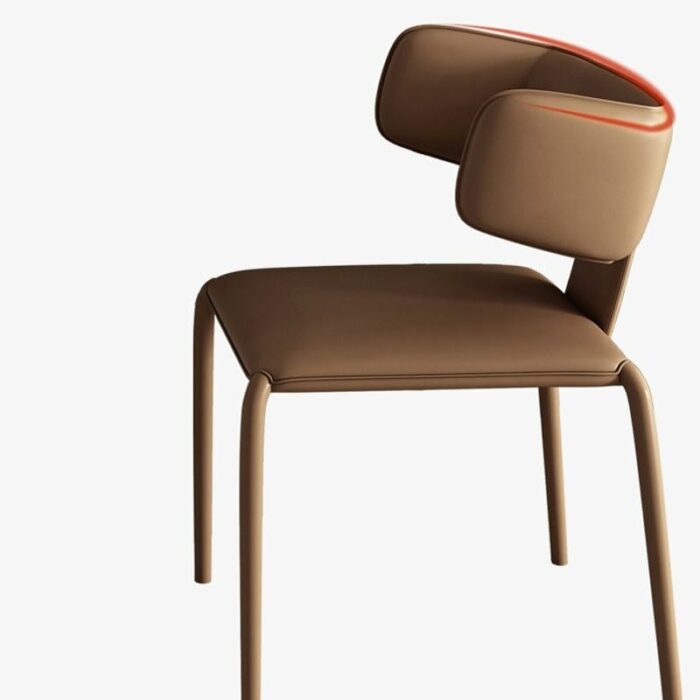 WALNUT Metal Dining Chairs Design Adults Relaxing Chair Ergonomic Soft Backrest Furniture (Color : D, Size : Light Grey)