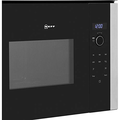 NEFF HLAWD23N0B N50 Microwave Oven with Automatic Programmes, Control Dial & One-Touch Buttons, Side-opening hinged door, Black & Stainless Steel