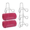 mDesign Wall-Mounted Towel Storage Rack – Hanging Caddy for The Bathroom or Bedroom – Modern Hanging Hooks for Bathroom Storage – Set of 2 – Bras