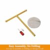 Hand Towel Holder Standing, T-Shape Towel Rack with Heavy Base, Regular Sized Hand Towel for Bath (Gold, Marble)