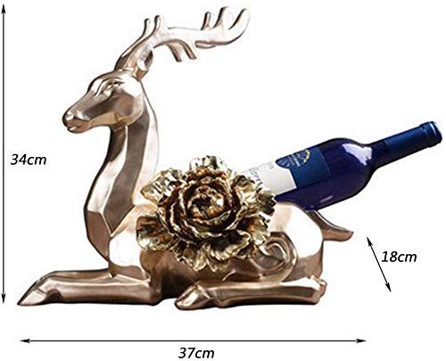 PIBM Stylish Simplicity Wine Racks Free Standing Resin,Creative European Style Moose,Home Decorations Restaurant,Countertop Display Bottle Rack C