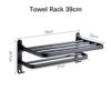 QUANJJ Towel Rack Shower Holder Bathroom Accessories Folding Organizer Hook Hanger Aluminum Storage Shelf