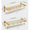 HIGOH Towel Rack Towel Rack, Toilet Rack, Folding Bath Towel Holder, Wall-Mounted Bathroom Hanger Bathroom Hardware