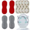 4 Pcs Toilet Seat Bumpers with Plastic 5mm Attachment Toilet Lid Seat Buffer Spacers Self-Adhesive Replacement Bumpers for WC Cover