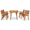 WODMB 5 Piece Garden Dining Set Solid Acacia Wood Outdoor Space with this Wooden Garden Dining Set (Color : A, Size : One size)