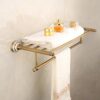 TBIIEXFL Antique Bathroom Blue and White Porcelain Accessories Carved Copper-Alloy Hardware Set Wall Mounted Bathroom Hardware Kit