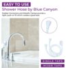 Blue Canyon Vector Double Tap Shower Spray| Bathroom Accessory| Premium Shower Attachment for Bath taps| Push-on-Fitting| Suitable for Round & Ov