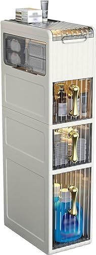 Small Bathroom Storage Cabinet with Toilet Paper Holder, Toilet Tissue Storage Tower for Home Living Room Bedroom