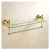 Glass Shelf Wall-mounted Bathroom Shower Room Towel Rack Convenient and Practical Single-layer Kitchen Storage Rack