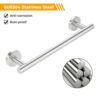 bowarepro Stainless Steel Towel Rail 30CM Wall Mounted Chrome Towel Holder Towel Hanger for Bathroom Kitchen Brushed Finish 30cm/12in (Silver)