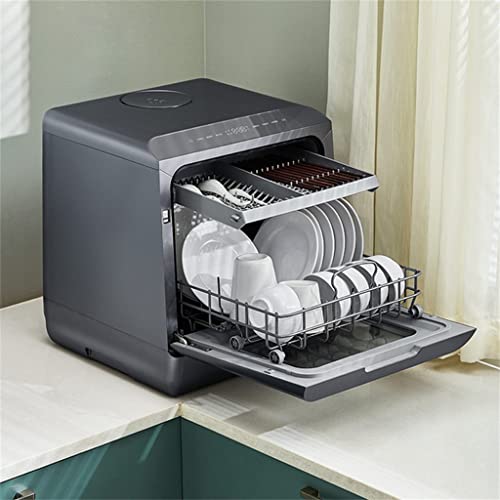 KKYKP Dishwasher Table Dishwasher Automatic Smart Integrated Portable Dishwasher No Installation Required (Color : Black, Size : 426 * 427 * 460m