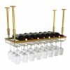Wine racks Hanging Gold Metal Retro Wall Mounted Wine Champagne Glass Goblets Stemware Rack Holder, 60/80/100/120cm x 30cm