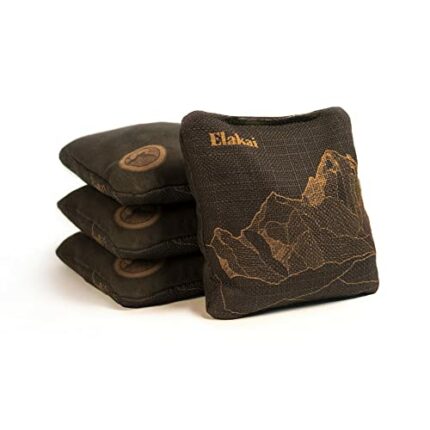 Elakai Cornhole Bags All Weather Dual Sided Slick and Stick Regulation Size and Weight Set of 4 Regulation 6 in x 6 in