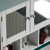 Bath Vida Priano Double Door Mirrored Bathroom Cabinet Storage Shelves Wall Mounted, White