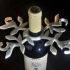 Wine Bottle Glass Holder/Butler For Four Glasses: White Vine Style