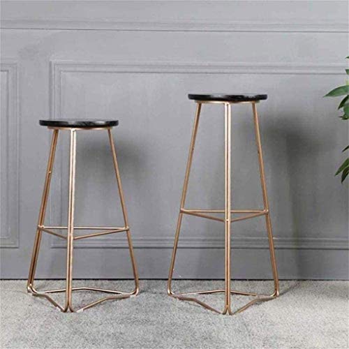 LUKEO Nordic light luxury bar chair simple net red bar stool front desk cafe restaurant leisure back high stool (Size : L)