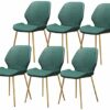 dining chair Kitchen Dining Room Furniture Chairs Dining Chairs Set Of 6 Vintage Dining Side Chairs PU Cushion Seat Bar Chairs Metal Legs Non-Sli