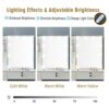 Dradaomull Makeup Dressing Table with Sliding Mirror and Lights, 3 Lighting Modes and Adjustable Brightness Dressing Table with Chair and Lots St