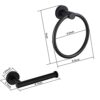 Stainless Steel Black Towel Ring and Toilet Paper Holder, 2 Pcs Bathroom Black Hand Towel Holder Wall Mounted and Towel Ring (Matte Black)