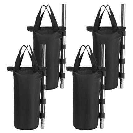 YELAIYEHAO Grade Heavy Duty Double-Stitched Weights Bag, Leg Weights for Pop up Canopy Tent Weighted Feet Bag Sand Bag outdoor bag Black (4 PCS R