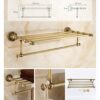 HIGOH Towel Racks,Bathroom Towel Rack Wall Mounted Towel Holder,Retro Antique Bath Towel Rack,All-Copper European Bathroom Thickened Wall-Mounted