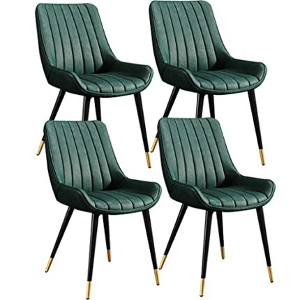 Modern Kitchen Dining Room Chairs Kitchen Dining Chairs Set Of 4 Modern Living Room Side Chairs with Soft PU Leather Cover Cushion Seat and Metal