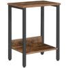 MAHANCRIS End Table, Side Table with Storage Shelf, Nightstand for Small Spaces, Industrial Bedside Table, Steel Frame, sofa side table for Livin