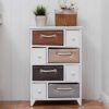Ruication Bedside Table Storage Cabinets Wicker Woven Baskets Organiser Large Chest of Drawer Side Cupboard Unit Nightstand Fully Assembled for B