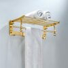 HIGOH Towel Rack Towel Rack, Toilet Rack, Folding Bath Towel Holder, Wall-Mounted Bathroom Hanger Bathroom Hardware