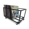 Vinyl Record Storage Holder With Wheels - Holds up to 100 LP - Album Holder Display Stand - Vinyl Record LP Storage organizer - Sturdy Metal Stru