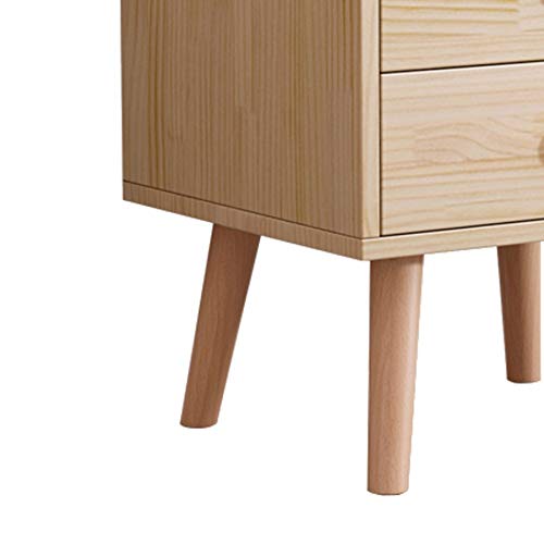 JYDQM Solid Wood Bedside Table Side Cabinet Bedroom Small Apartment Home Locker, Double Drawer Design Bedside Table
