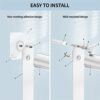 BIGLUFU Towel Rail Self Adhesive 2-Tier Bath Towel Rack Wall Mounted, SUS 304 Stainless Steel Towel Holder with 2 Hooks Towel Shelf Bar for Bathr