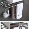 Towel Rack Double Towel Rail Bathroom Towel Shelf Wall Mounted Hand Towel Holder 304 Stainless Steel Towel Shelf for Bathroom Kitchen-A-80cm (Siz