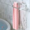 Bathroom, Stainless Steel Double Pole Towel Holder, Wall Mounted Towel Rack, Durable Bathroom Towel Rail Bar Modern Minimalist Creative Towel Rac