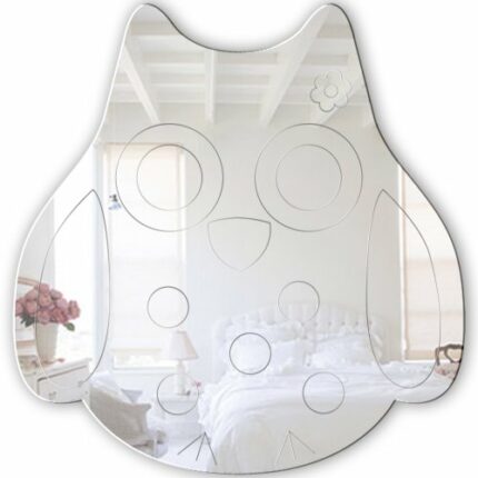 Mungai Mirrors 30cm Owl Acrylic Mirror, Silver, 30 x 29 cm, 291