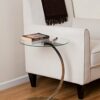 ASPECT Merlin Clear Glass Round Table, Chrome, 40cm Dia x 54cm