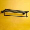 N/A Black Towel Rail, Stainless Steel Towel Rack, Thick Towel Rack, Size 60x22x13.5 Cm - Towel Rack
