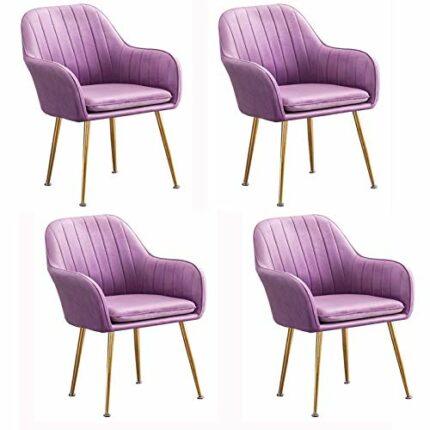 dining chair Kitchen Dining Room Furniture Chairs Dining Chairs Set Of 4 With Metal Legs Velvet Seat And Backrests Living Room Armchair Adjustabl