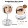 ROSEBEAR Makeup Mirror With LED Light, Vanity Mirror 1/10X Magnification Mirror, Cosmetic Mirror Foldable Mirror for Travel Battery and USB Power