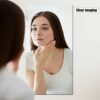 Zoyiancy Self Adhesive Mirror, 2Pcs Plastic Mirror Sheet, 27.6×15.7 Inch Mirror Sheets Self Adhesive, Mirror Wall Decor for Living Room Bedroom B