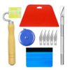 Ewrap Wallpaper Hanging Kit Wallpaper Tools Wallpaper Smoothing Tool with Paint Brush, Wallapaper Scraper, Red Squeegee, Tape Measure
