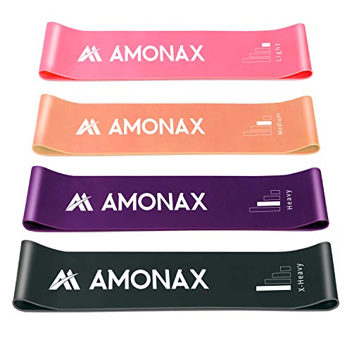 Amonax Resistance Bands Set for Women and Men, Exercise Fitness Home Gym Bands for Legs and Glutes and Arms. Yoga, Pilates Resistant Band Mini Lo