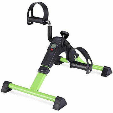 LUNEZY Folding Mini LCD Exercise Bike Portable Arm Home Pedal Exerciser Gym Fitness Leg Cardio Training Adjustable Resistance Indoor Pedal Exerci